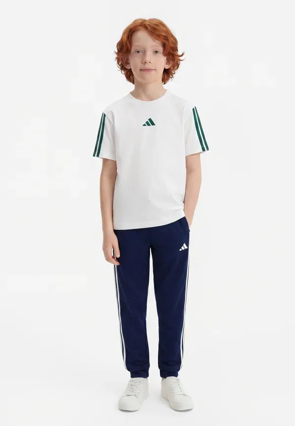 Детская футболка унисекс в полоску - спортивная футболка Adidas Performance, белый/зеленый