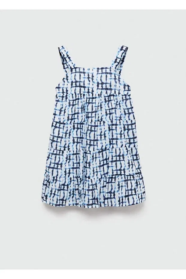 Детское платье для девочек с принтом Mango Kids, Blue — фото 2