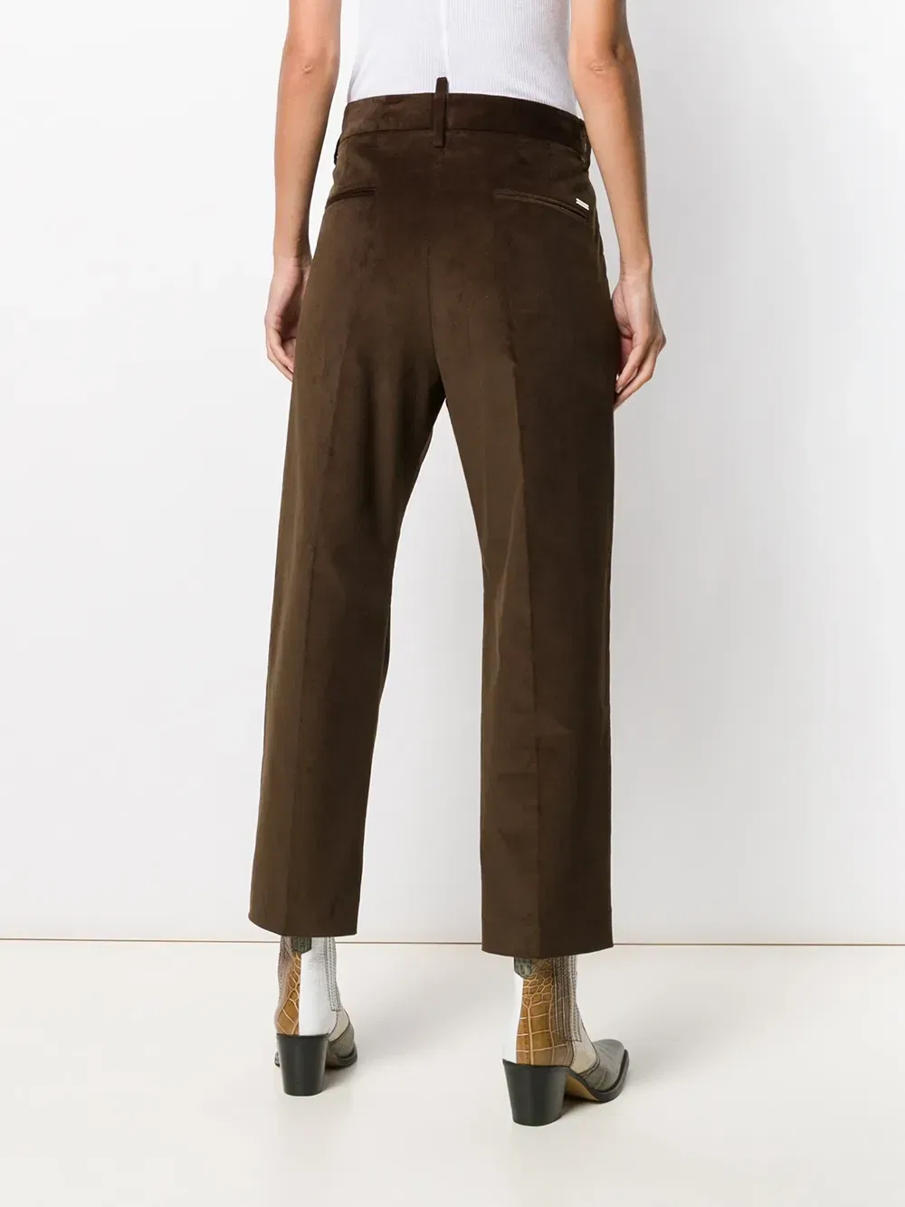 Вельветовые укороченные брюки Dsquared2, коричневый — фото 4