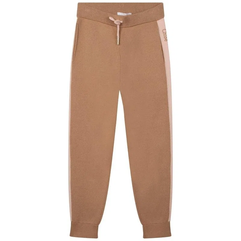 Детские спортивные брюки с логотипом Chloé Kids Chloé, Stone