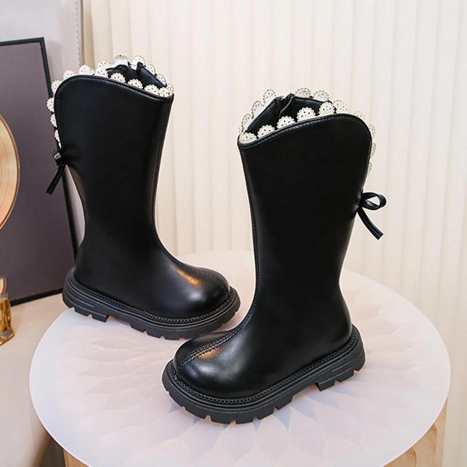 Детские сапоги для девочек с принтом Western Cowgirl, модель Princess Riding Boots, Black — фото 4