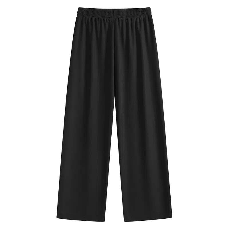 Детские брюки прямого кроя Bamboo Shadow Breeze Pants Logo MINISO, Heavyweight Waffle Knit Black — фото 3