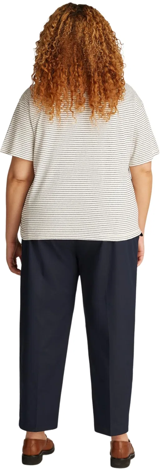 Женская футболка с v-образным вырезом Tommy Hilfiger, White (Calico / Dark Night Navy Stp) — фото 2