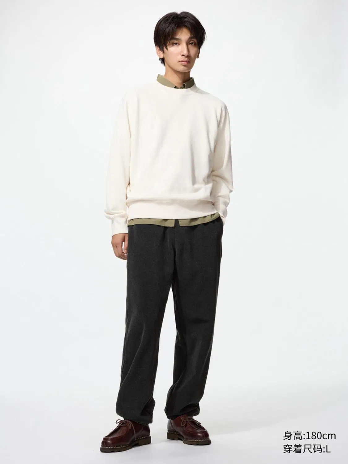 Брюки на флисе с завязками Uniqlo, черный