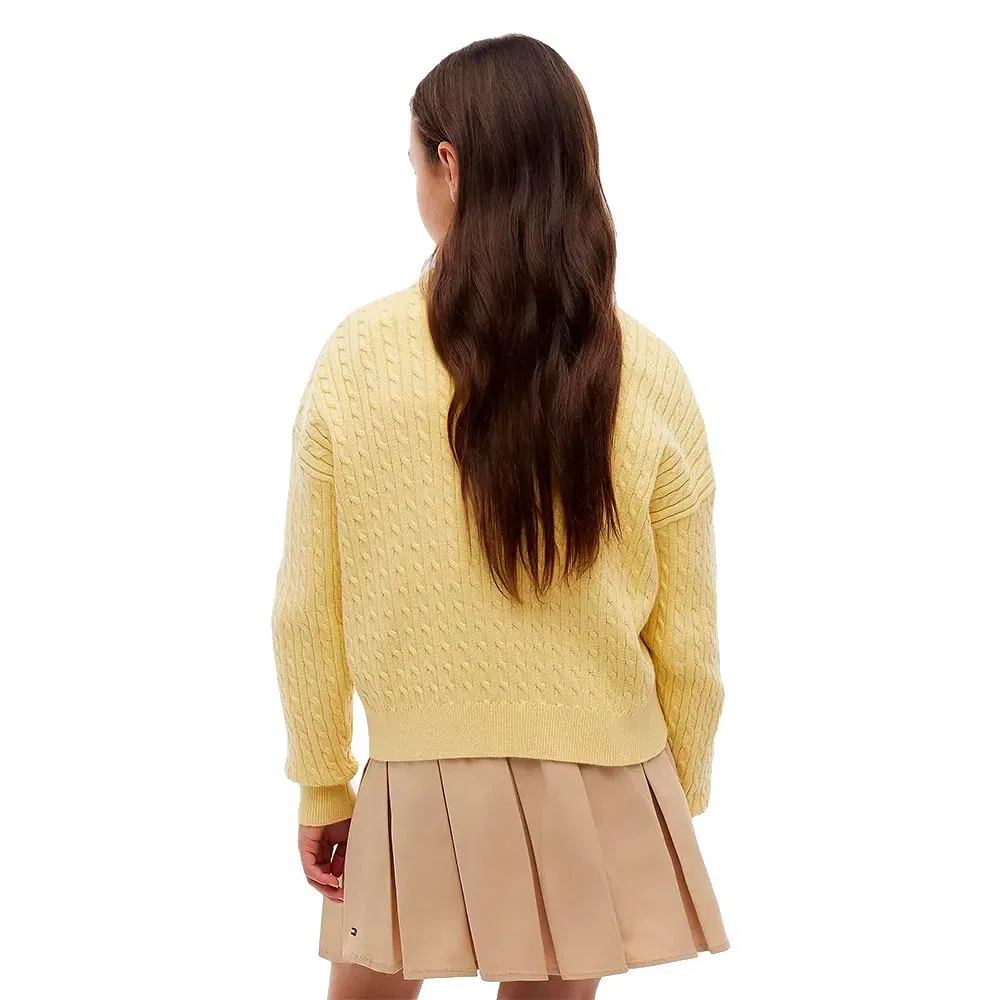 Детский свитер для девочек с жаккардовым узором Tommy hilfiger, Yellow — фото 2