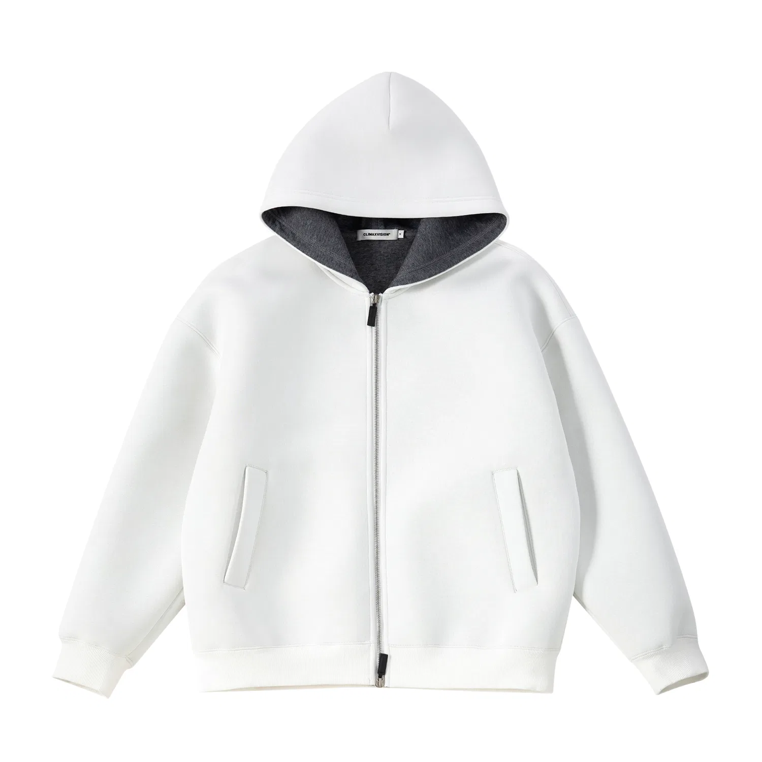 Детский свитшот с длинным рукавом CLIMAX VISION, White & Dark Heather Gray