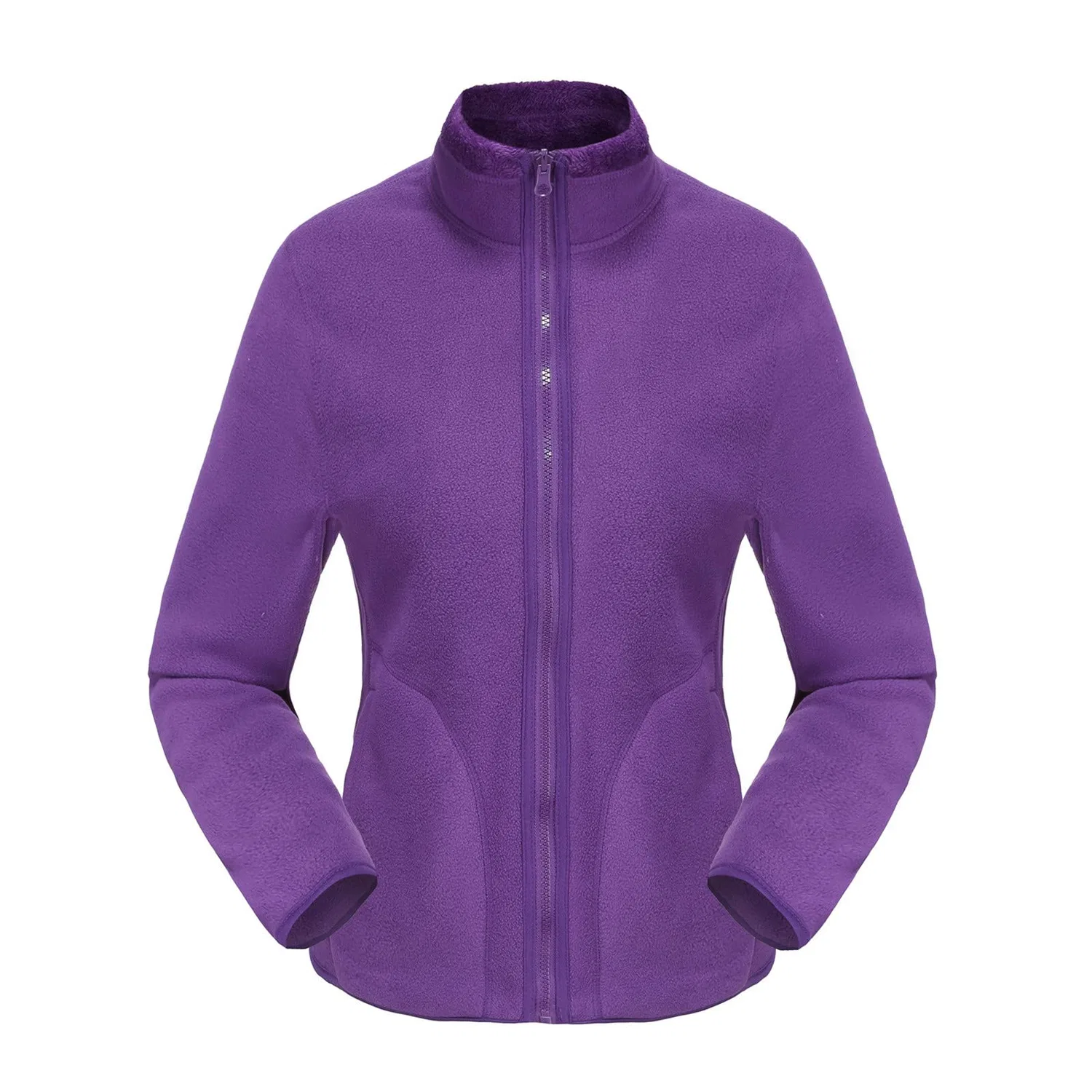 Женское зимнее пальто с капюшоном и мехом, средней длины, плюс сайз, purple — фото 2