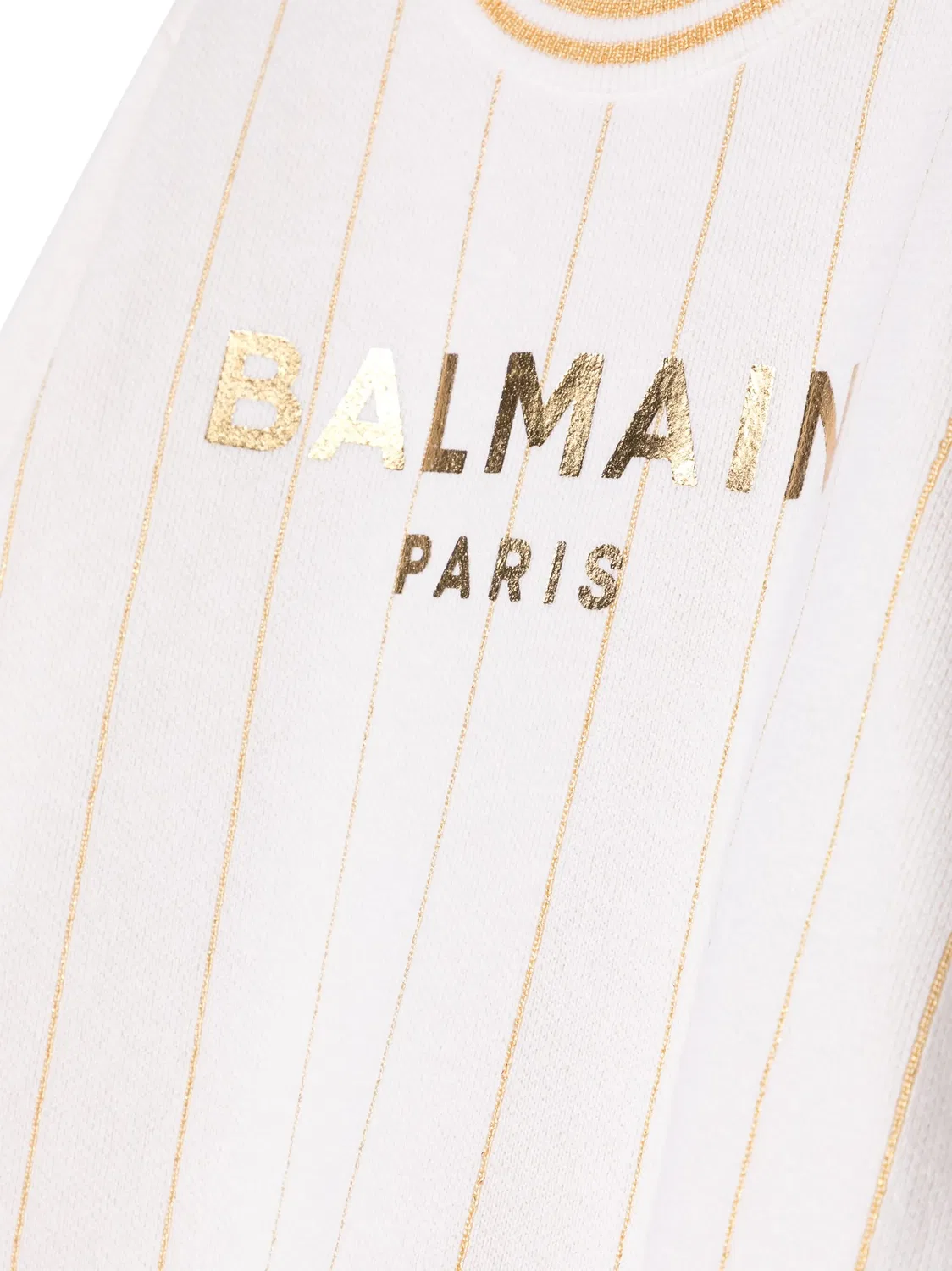 Джемпер с логотипом и узором Balmain, нейтральный — фото 3