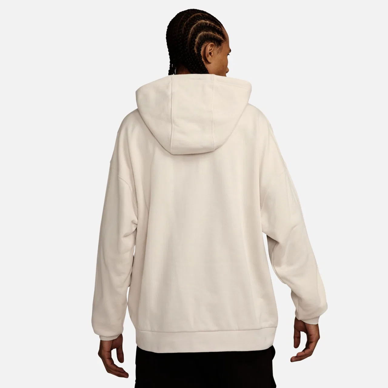 Мужское худи Nike Club FT Oversized Pullover, цвет White/Light Orewood Brown — фото 3