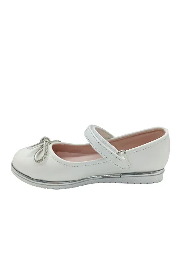 Детские балетки для девочек с ортопедической стелькой Richy Kids, White Patent Leather — фото 4