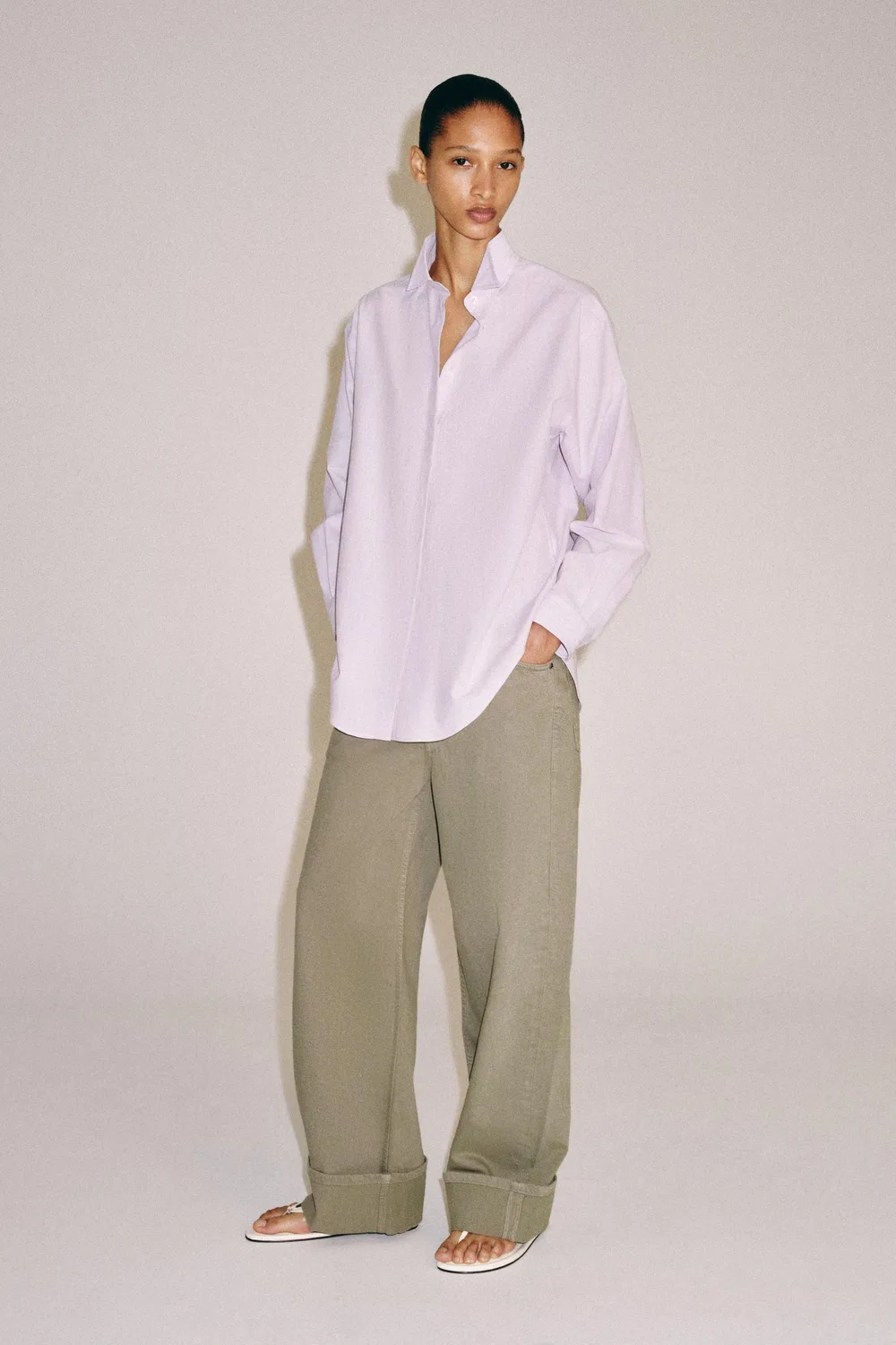 Полосатая рубашка из коллекции ZW ZARA, Mauve