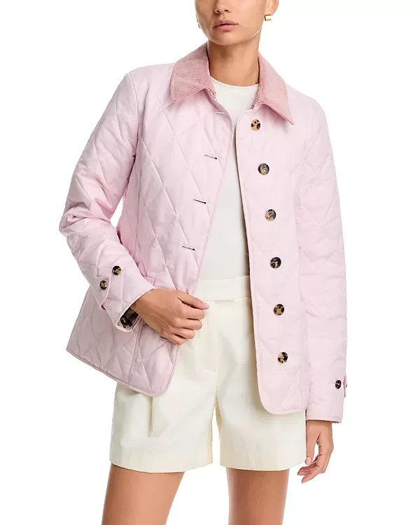 Женская стеганая куртка с хлопковым воротником Fernleigh Burberry, Mallow Pink