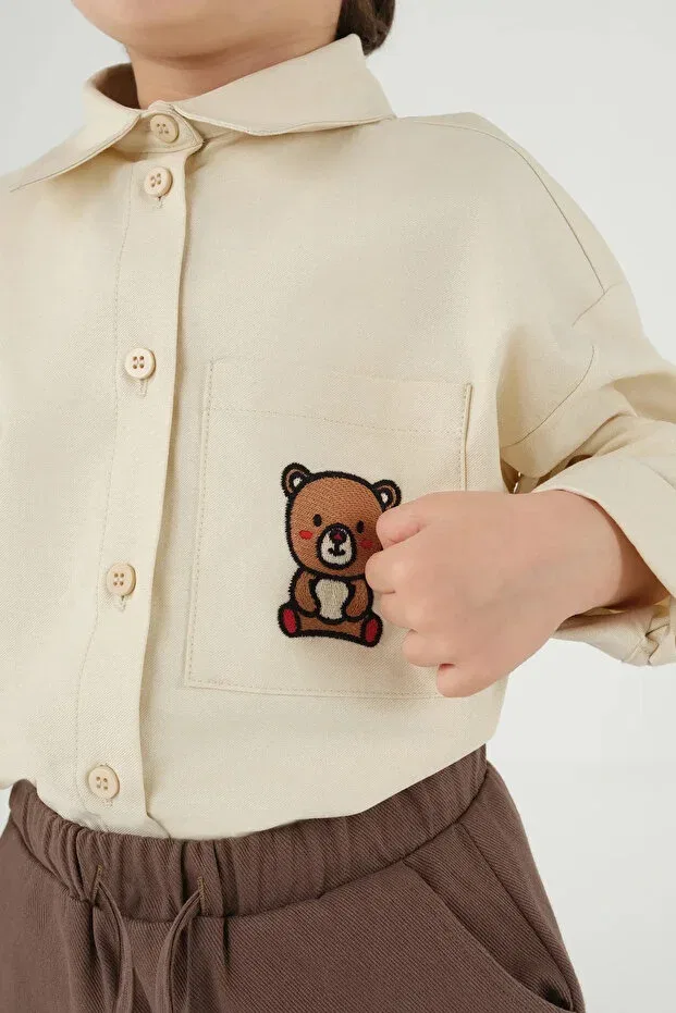 Детская рубашка для мальчиков с вышивкой Mioma Kids, White — фото 3