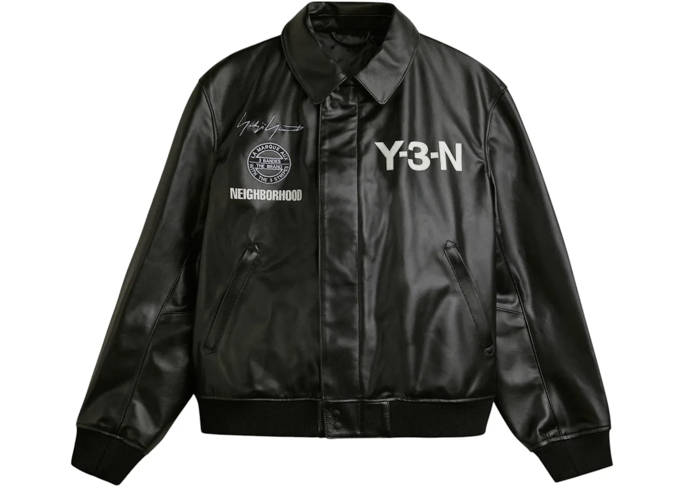 Мужская кожаная бомбер-куртка от Adidas Y-3 NBHD, Black
