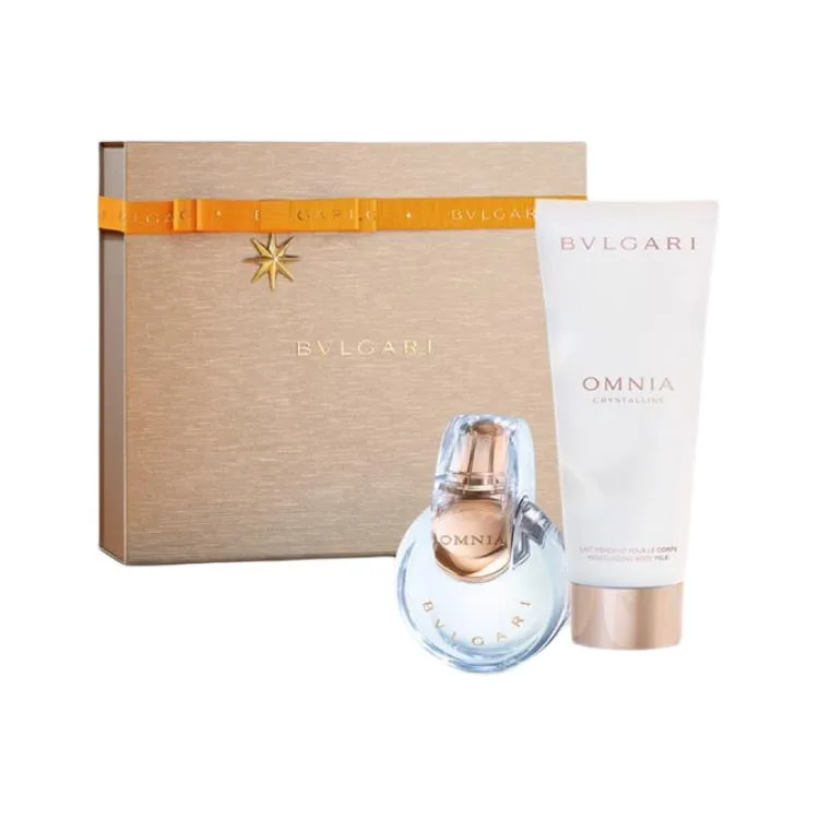 BVLGARI Подарочный набор парфюма white crystal с ароматом лотоса и мускуса, 30 мл + 40 мл, Two-Piece Set: White Crystal Light Perfume 30ml+White Crystal Body Lotion 200ml