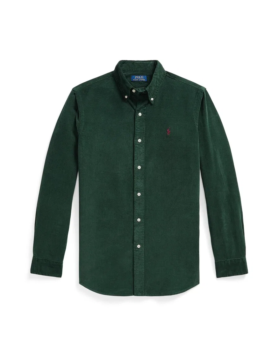 Рубашка Polo Ralph Lauren прямого кроя на пуговицах, зеленая
