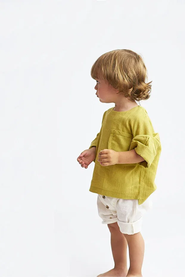 Детский комплект рубашек из муслина с длинным рукавом Catz Kids, Black & Oil Green — фото 3