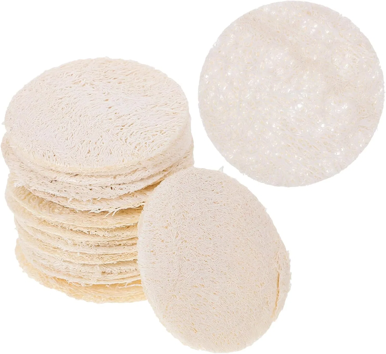 Набор скрабов для лица из люфы, 30 шт, LOLIPPYY, 6x6x0.3 см, Beige