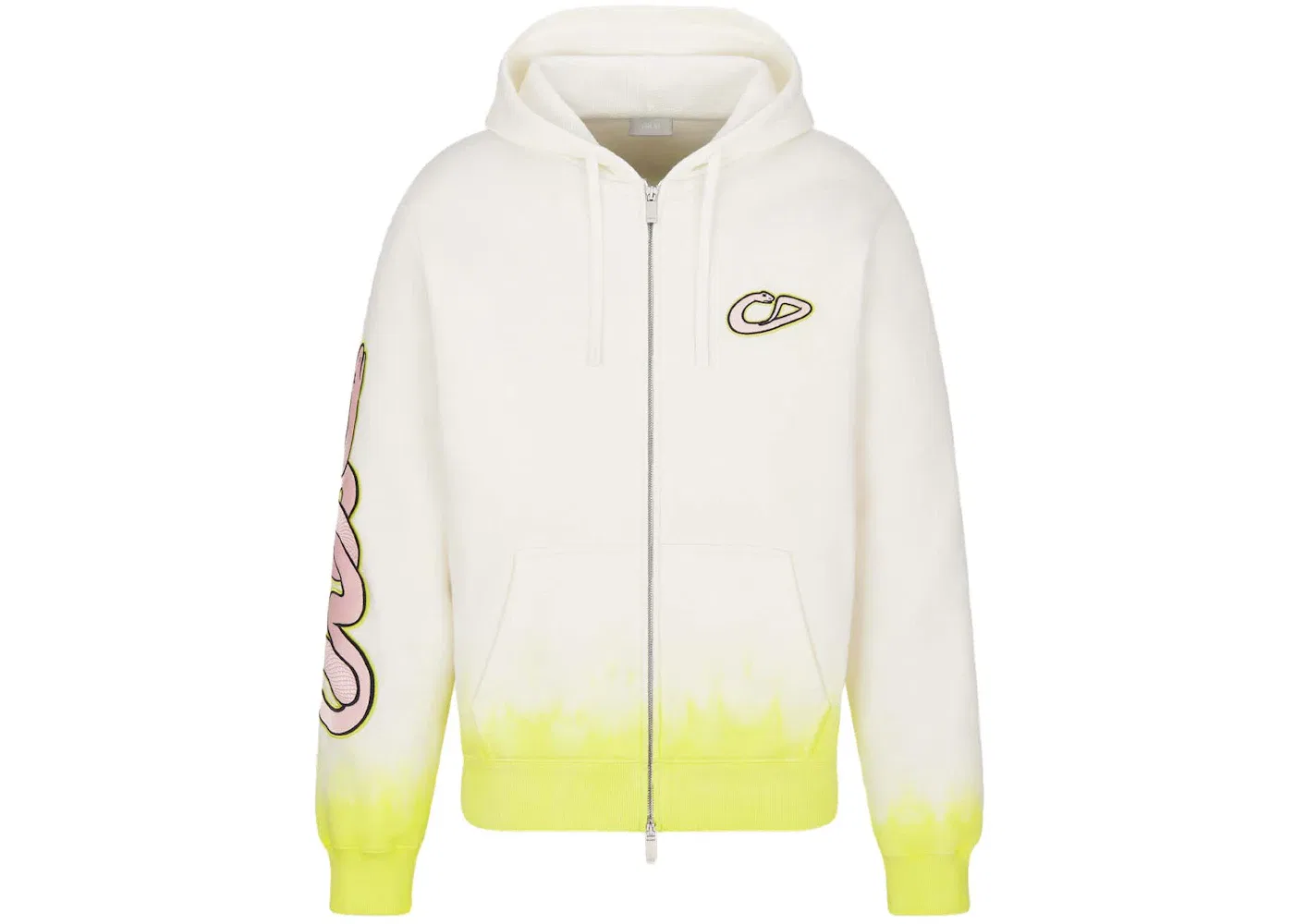 Мужская худи с капюшоном хлопковая Dior x KAWS Sweatshirt Dior, White And Yellow Cotton Fleece