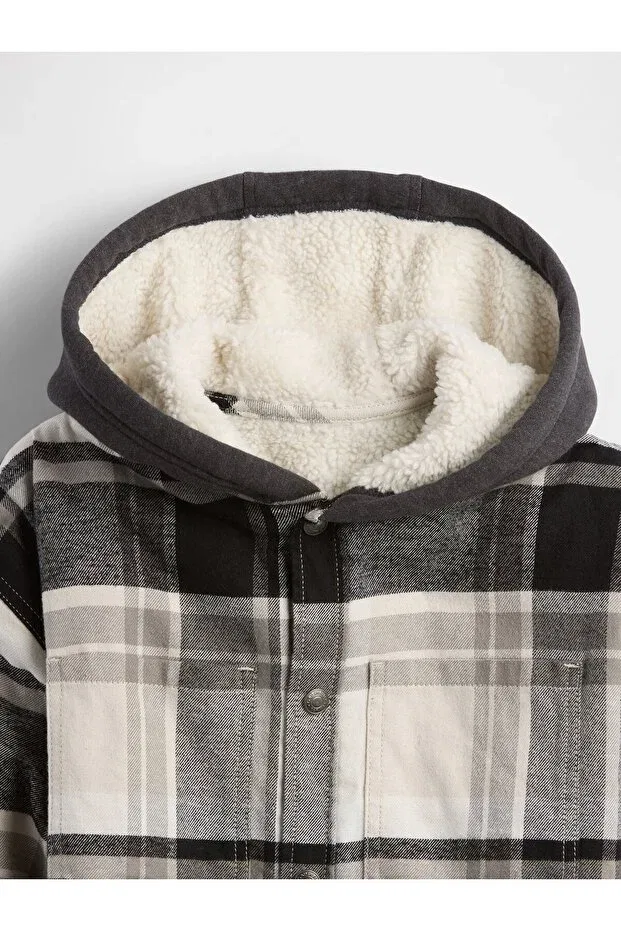 Детская для мальчиков флисовая куртка с капюшоном Gap, Gray-000 — фото 3