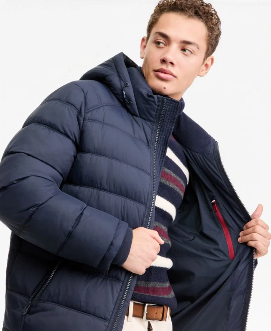 Мужская стеганая куртка-пуховик с капюшоном Tommy Hilfiger, Midnight Navy — фото 4