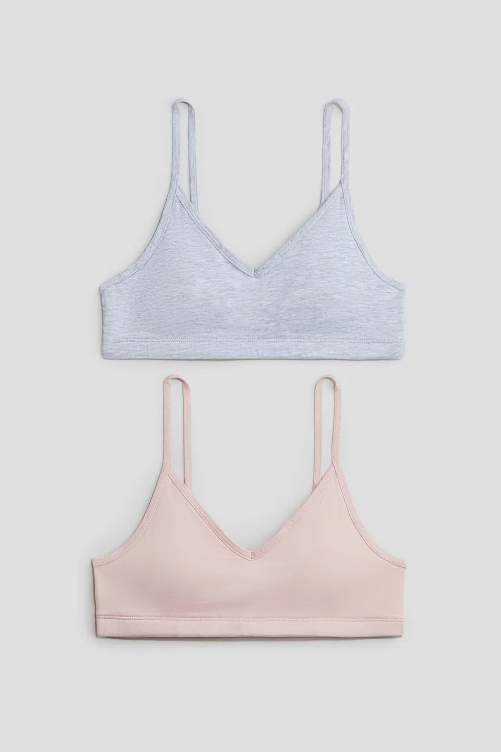 Комплект из 2 укороченных топов с подкладкой H&M, Hellrosa/Hellgraumeliert