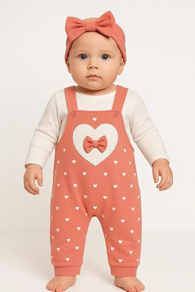 Детский комбинезон для девочек с принтом Chicsy Baby, Orange — фото 2