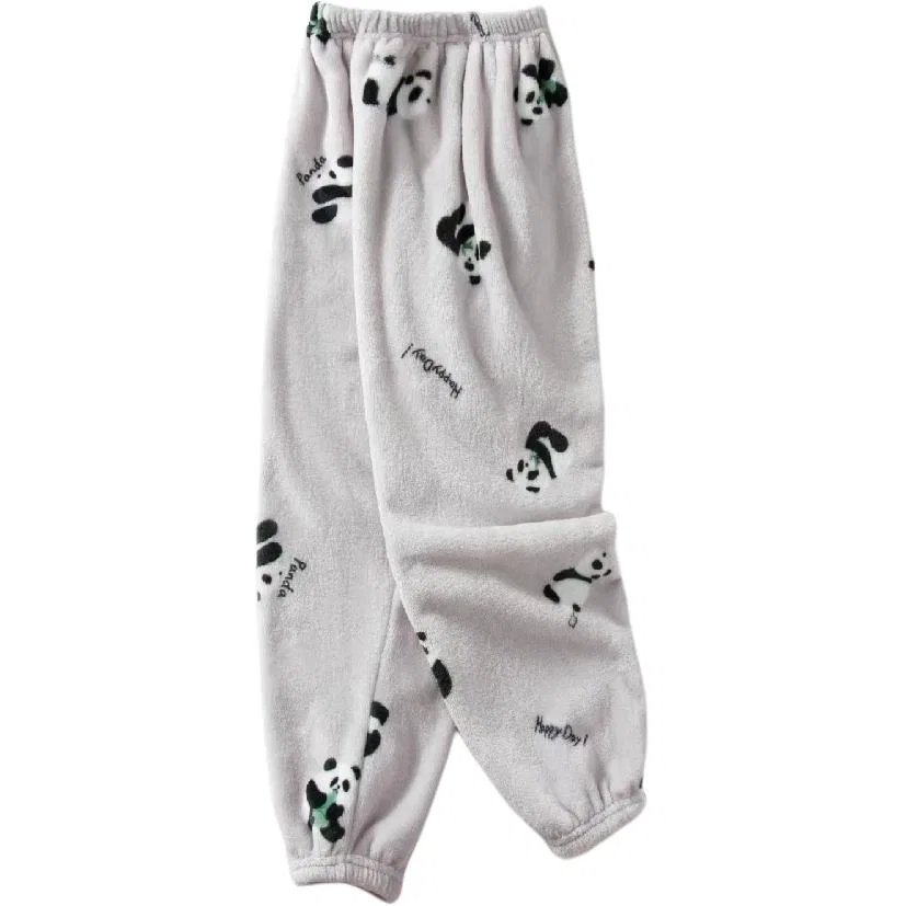 Детские пижамные штаны с принтом Cotton Gene, Gray Cartoon Cat