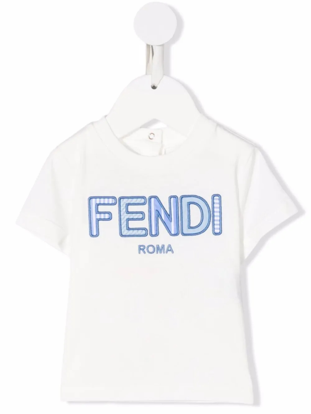 

Футболка с вышитым логотипом Fendi Kids, белый