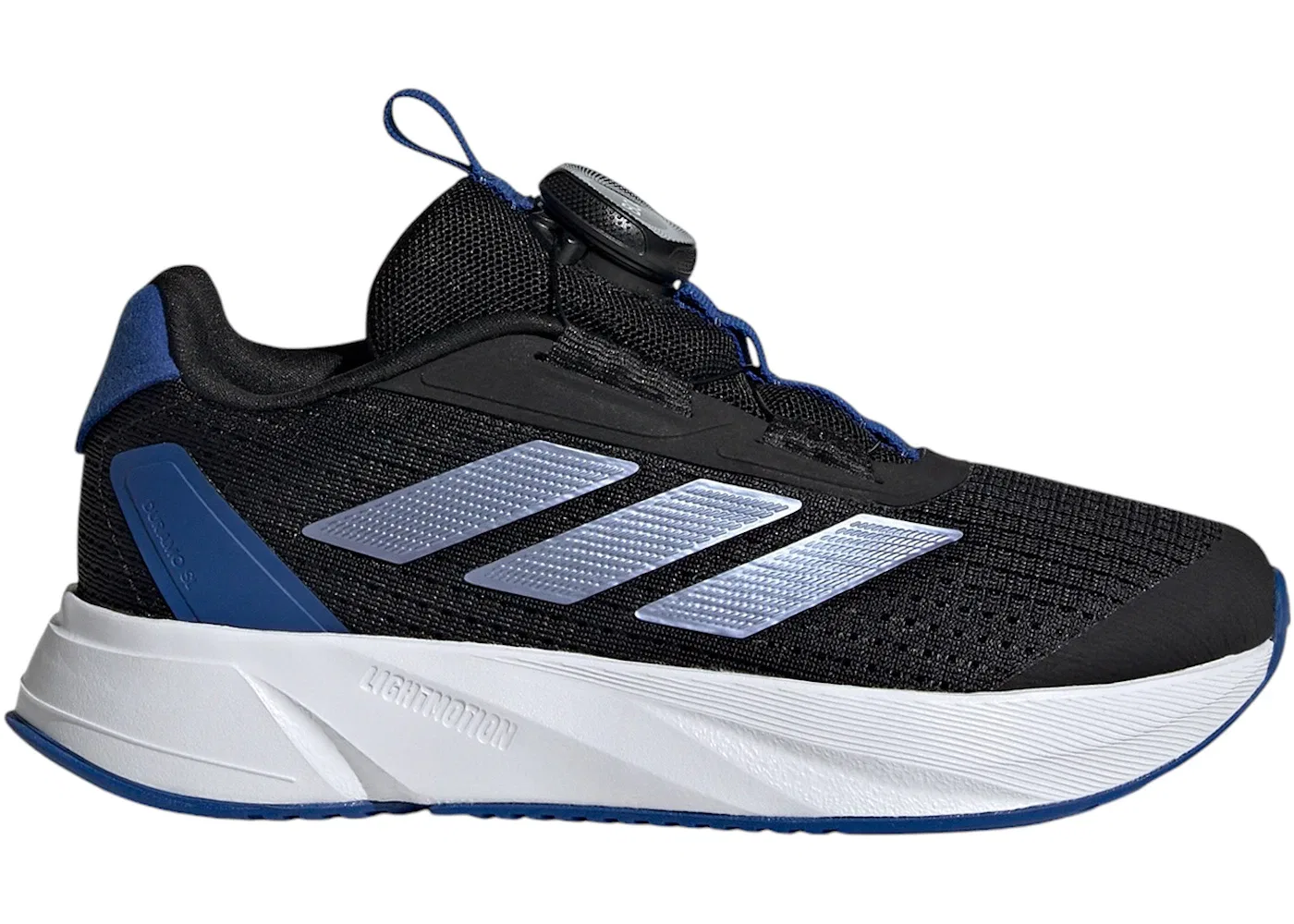 Детские кроссовки с длинным шнурком Adidas Duramo SL, Core Black/Blue Spark Met./Cloud White
