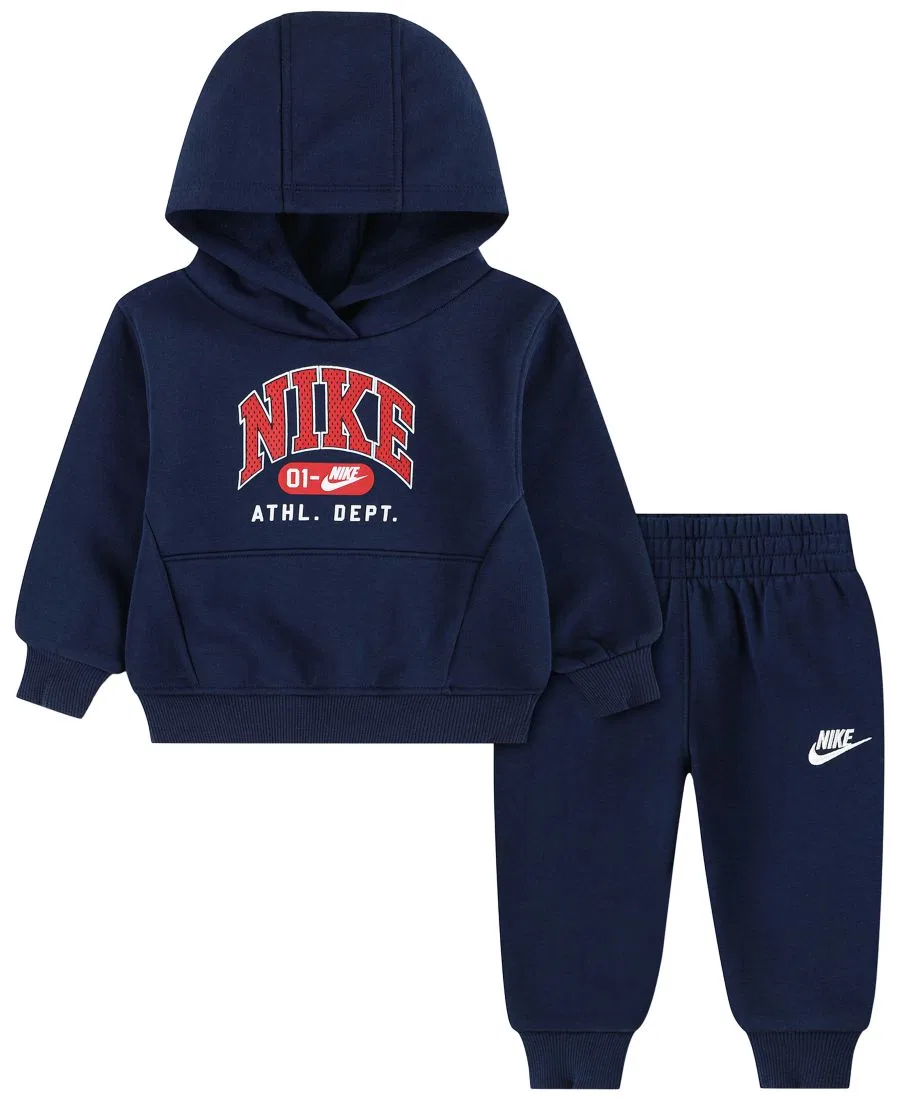 Комплект из футерованного худи и спортивных брюк с логотипом Nike, Midnight Navy