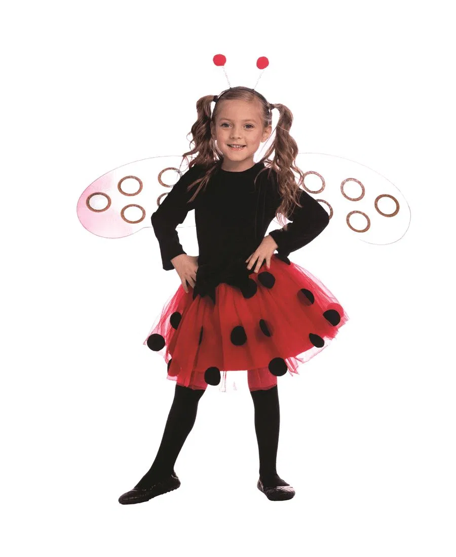 Детский костюм божьей коровки с крыльями и ободком Dress Up America, Red / Black
