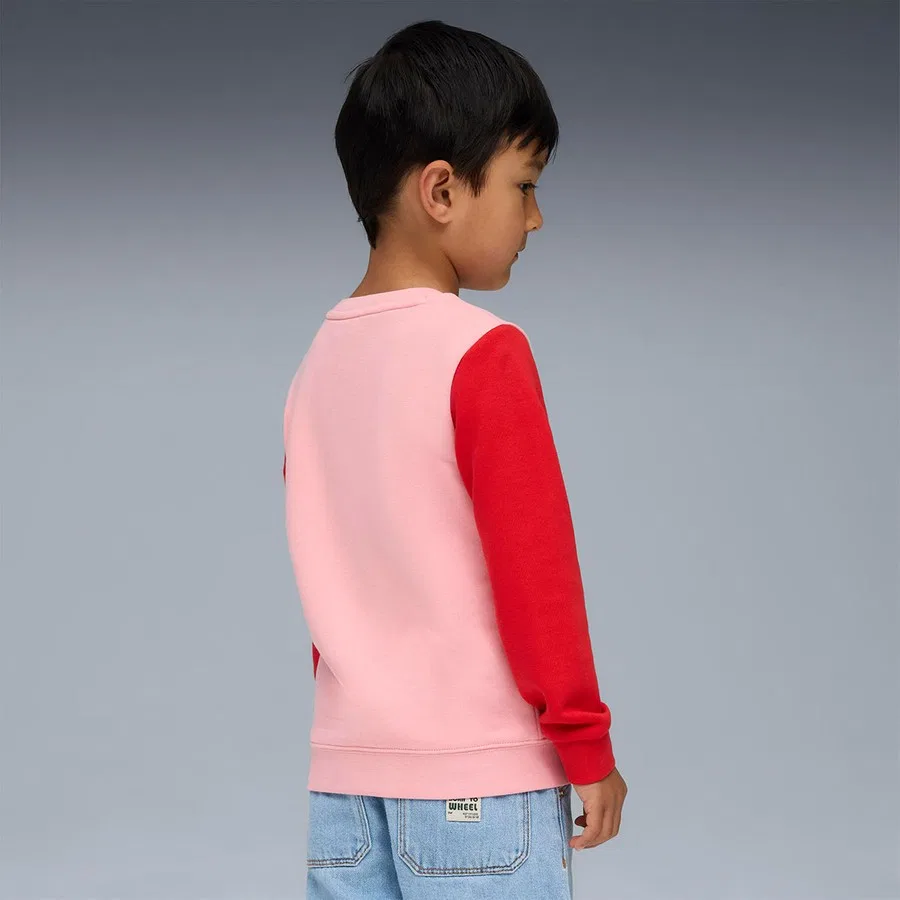 Детский свитшот с длинным рукавом Little Runners Crew Puma, Бежево-синий — фото 3