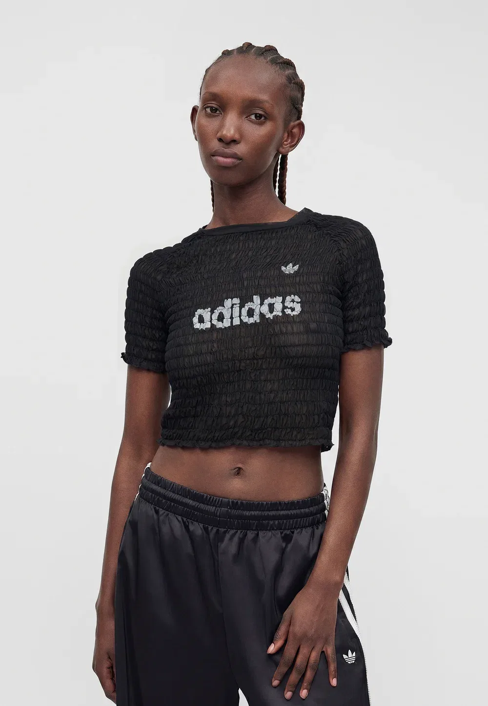 Футболка с присборенным принтом Adidas Originals, Black — фото 4