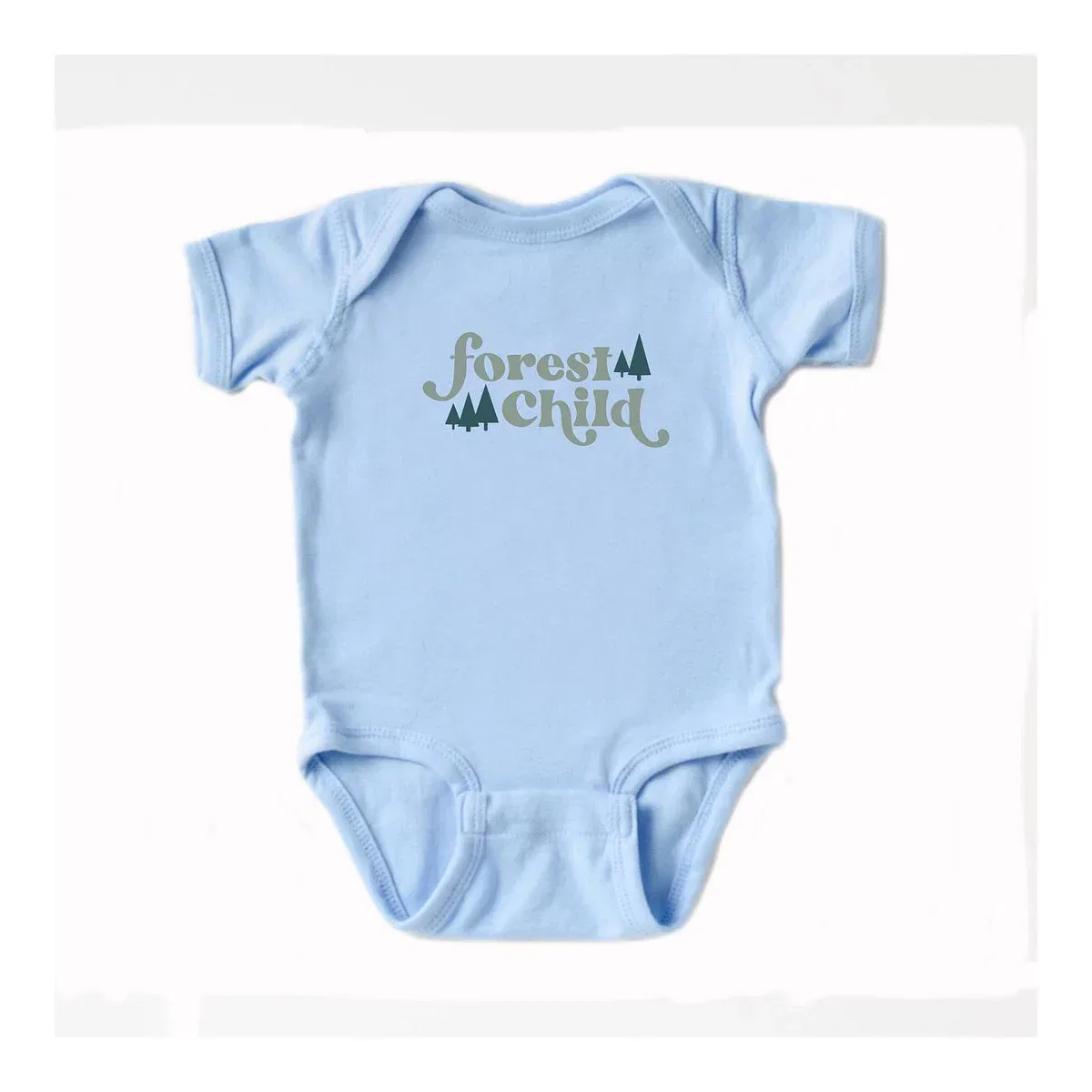 Детское боди для мальчиков с коротким рукавом Forest Child The Juniper Shop, Light Blue