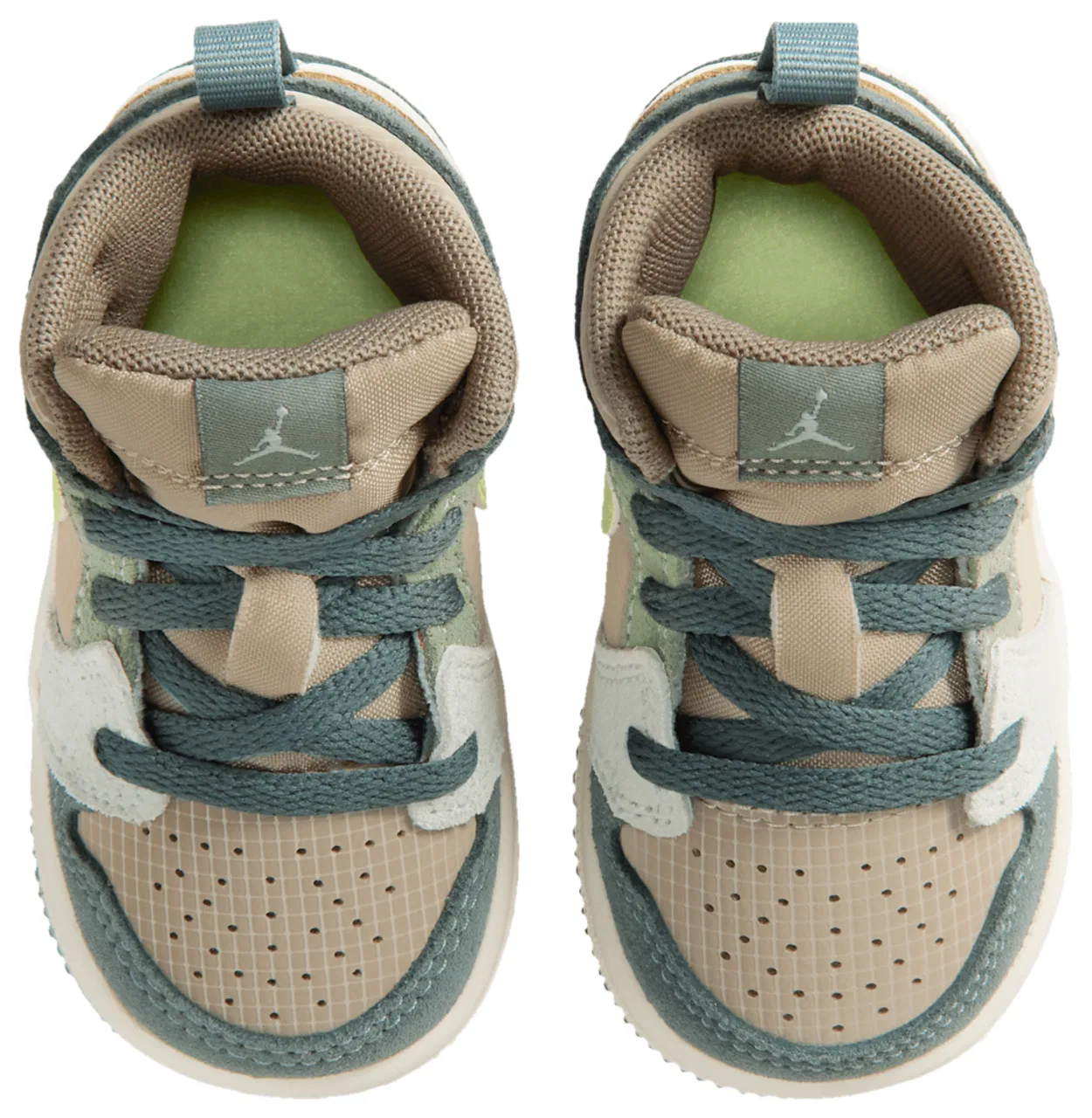 Кроссовки для мальчиков Jordan 1 Mid SE Uni, цвет Khaki/Light Lemon Twist/Hasta — фото 4