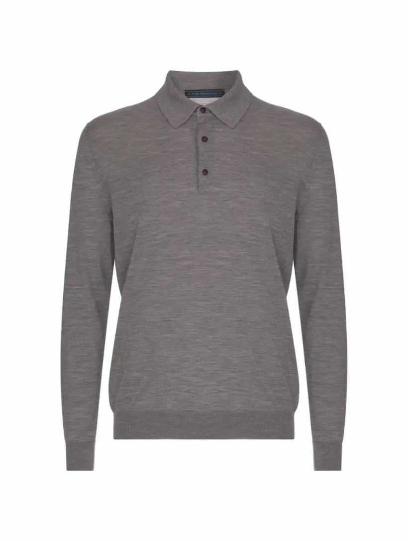 

Поло с длинными рукавами Kiton, серый