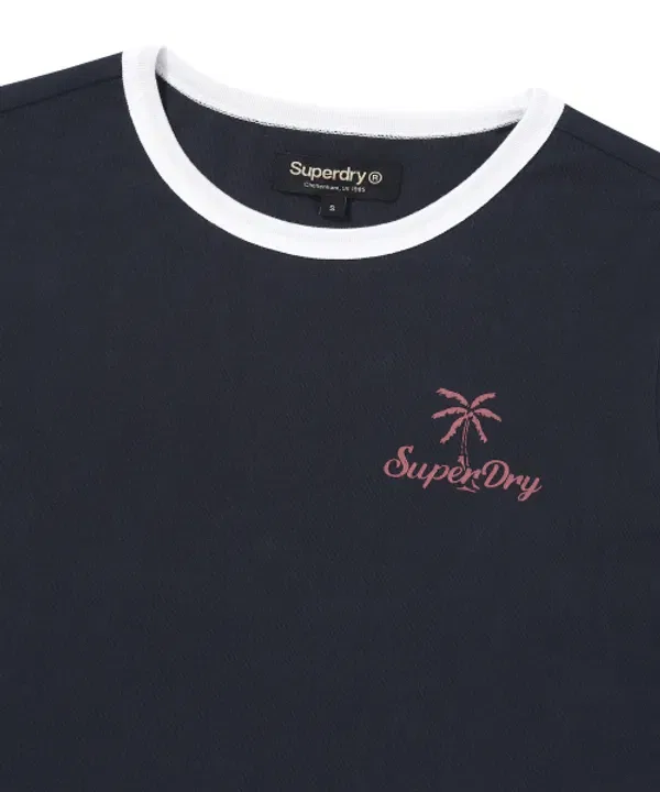 Футболка с принтом Summer Ringer, Superdry, темно-синий — фото 3