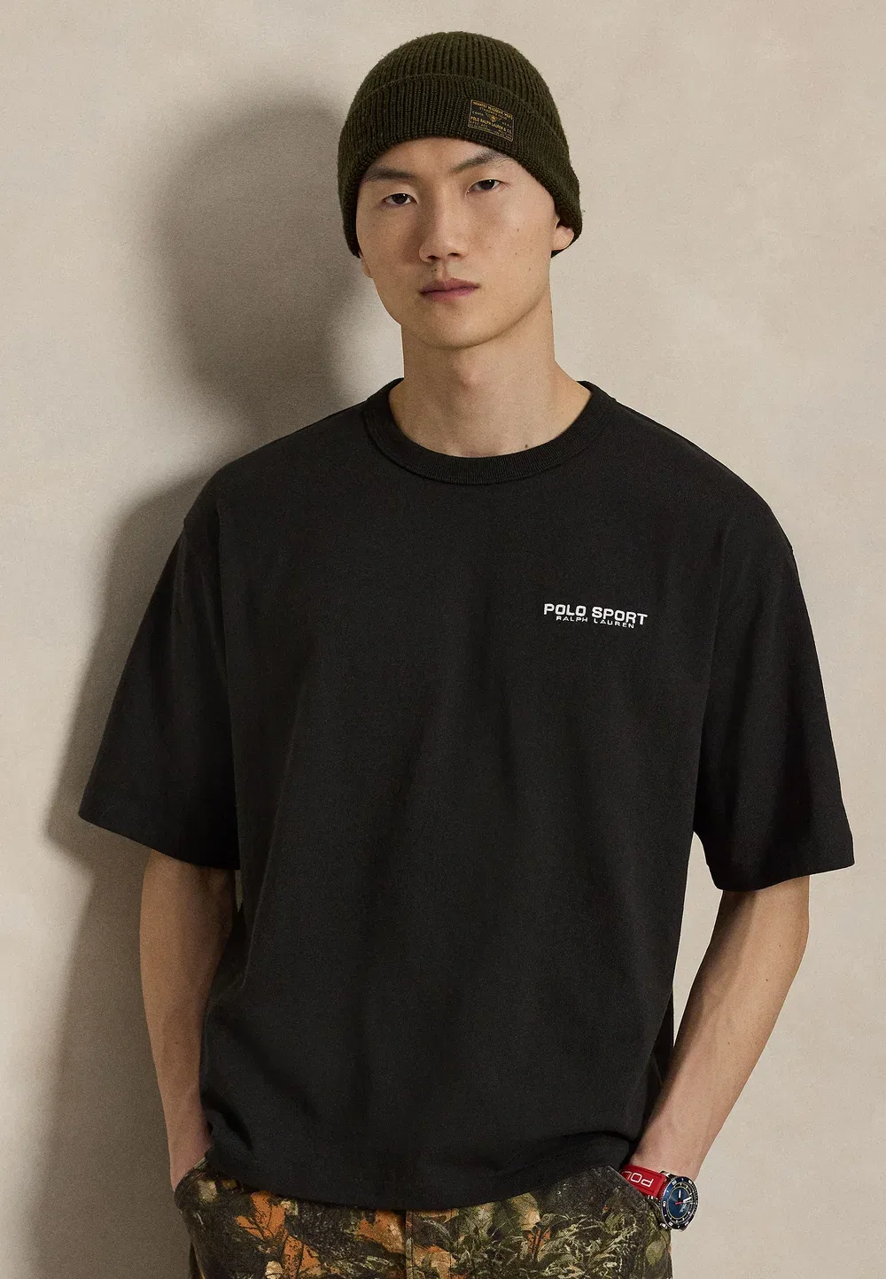Футболка-Поло свободного кроя, унисекс, с принтом Polo Ralph Lauren, Black Boot — фото 3