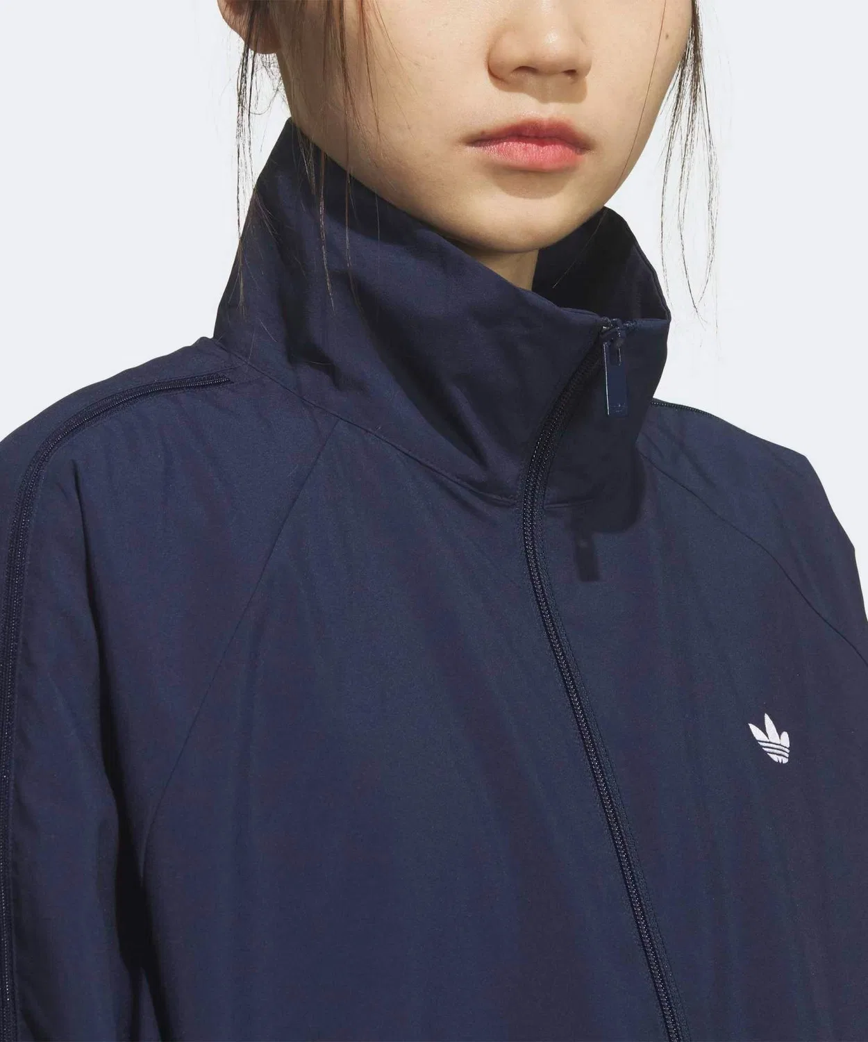 Женская куртка оверсайз с молнией и тремя полосками Adidas Originals, Blue — фото 3