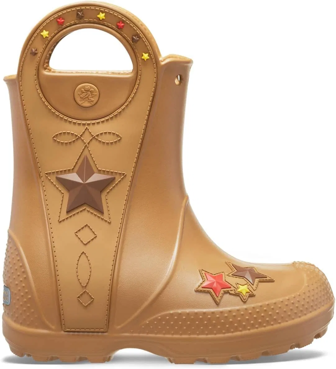 Детские дождевые сапоги для девочек с принтом Handle It Rain Boots Crocs, Western Umber