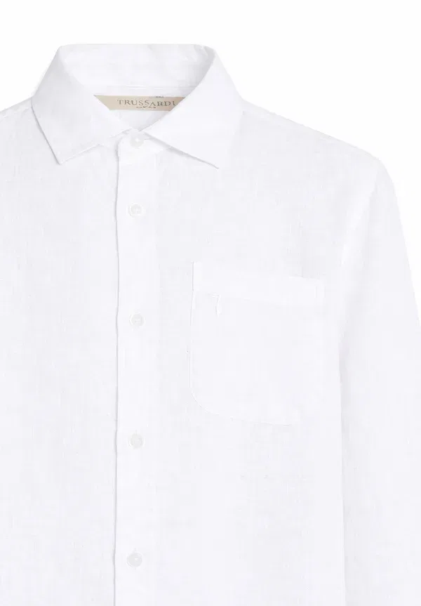 Блузка из льна Camicie Tru Trussardi Junior, белый — фото 3
