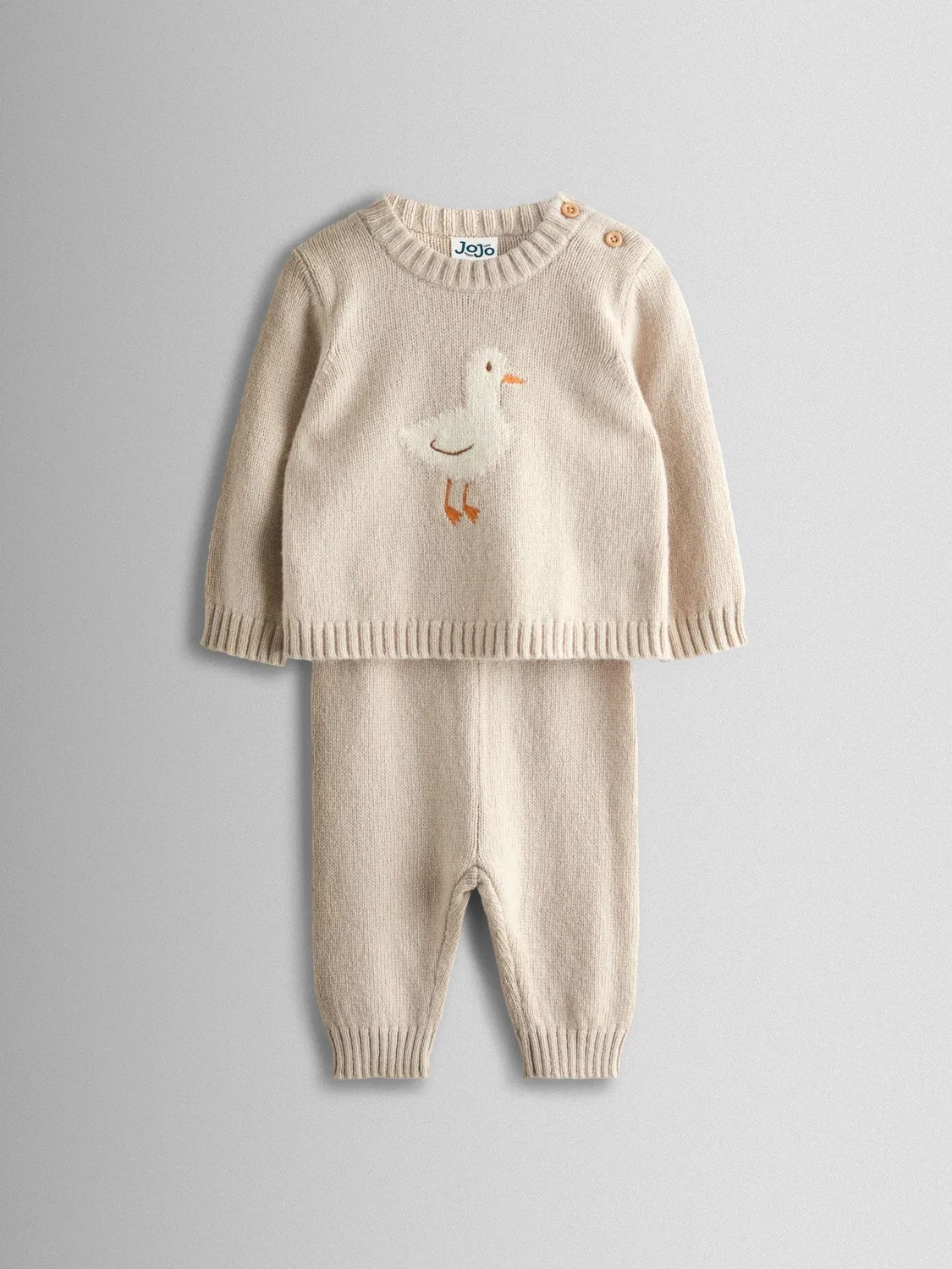 Комплект из джемпера и леггинсов, утиный принт, JoJo Maman Bébé, серый