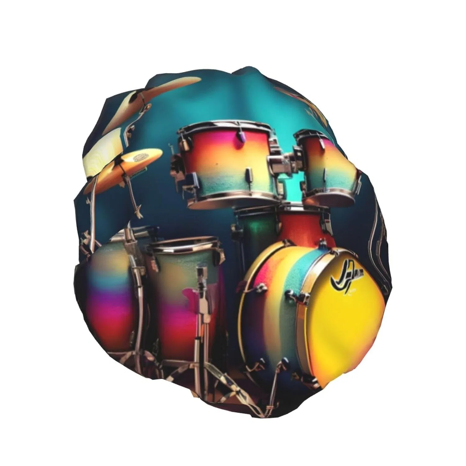 Шапочка для душа с принтом Drum Set, FKGKDF, двойной слой — фото 2