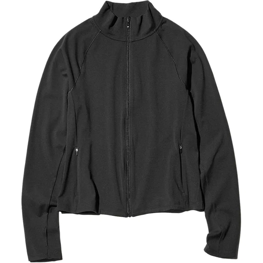 Куртка женская, тонкая, с воротником-стойкой, UNIQLO, Black
