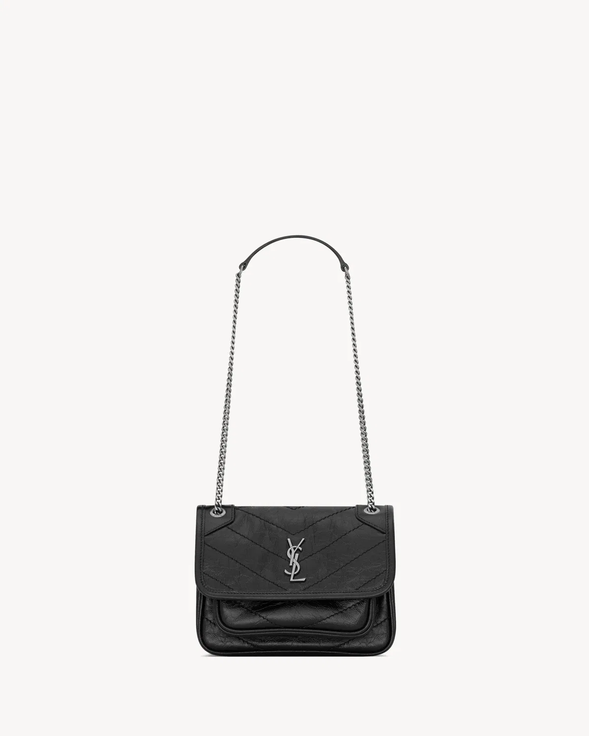 NIKI baby из винтажной кожи SAINT LAURENT, черный