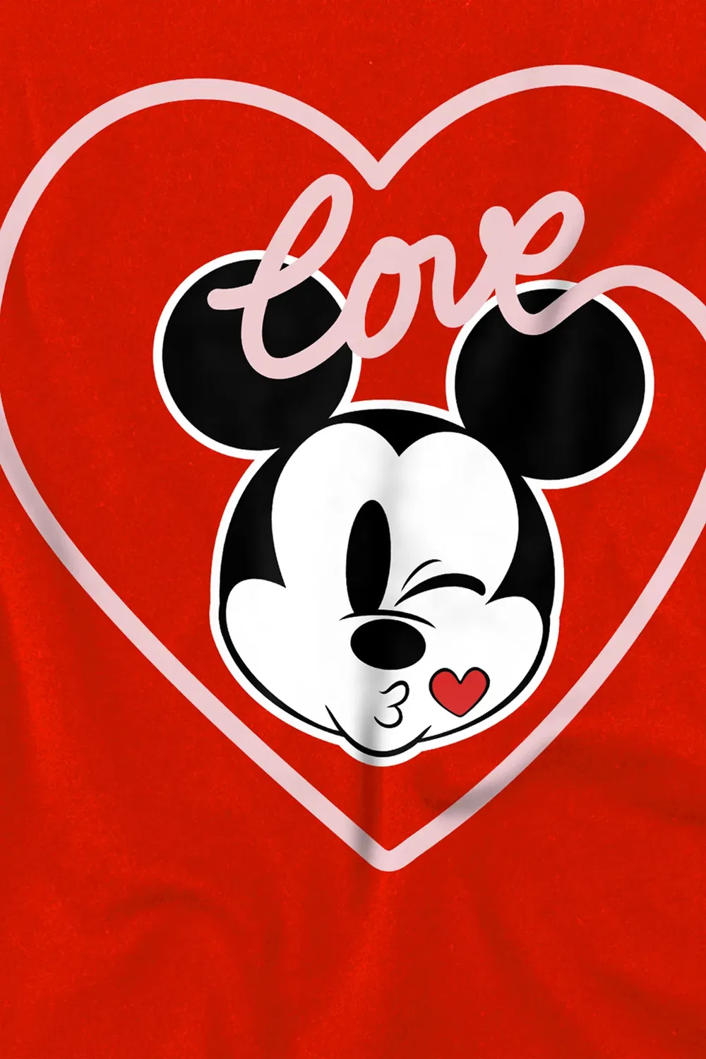 Детский свитшот с принтом Mickey Love Kiss, Disney, Red — фото 2