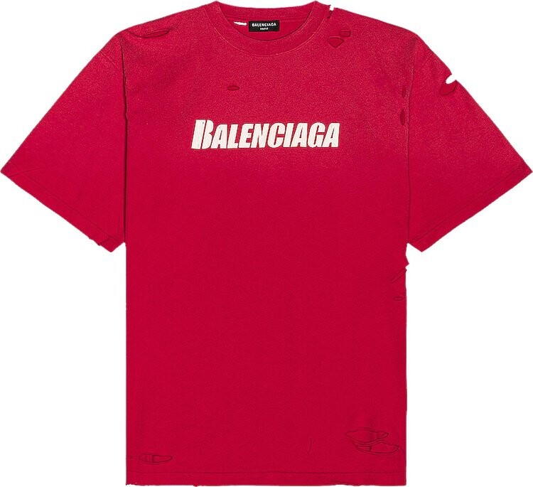 

Футболка Balenciaga Boxy T-Shirt 'Raspberry/White', красный