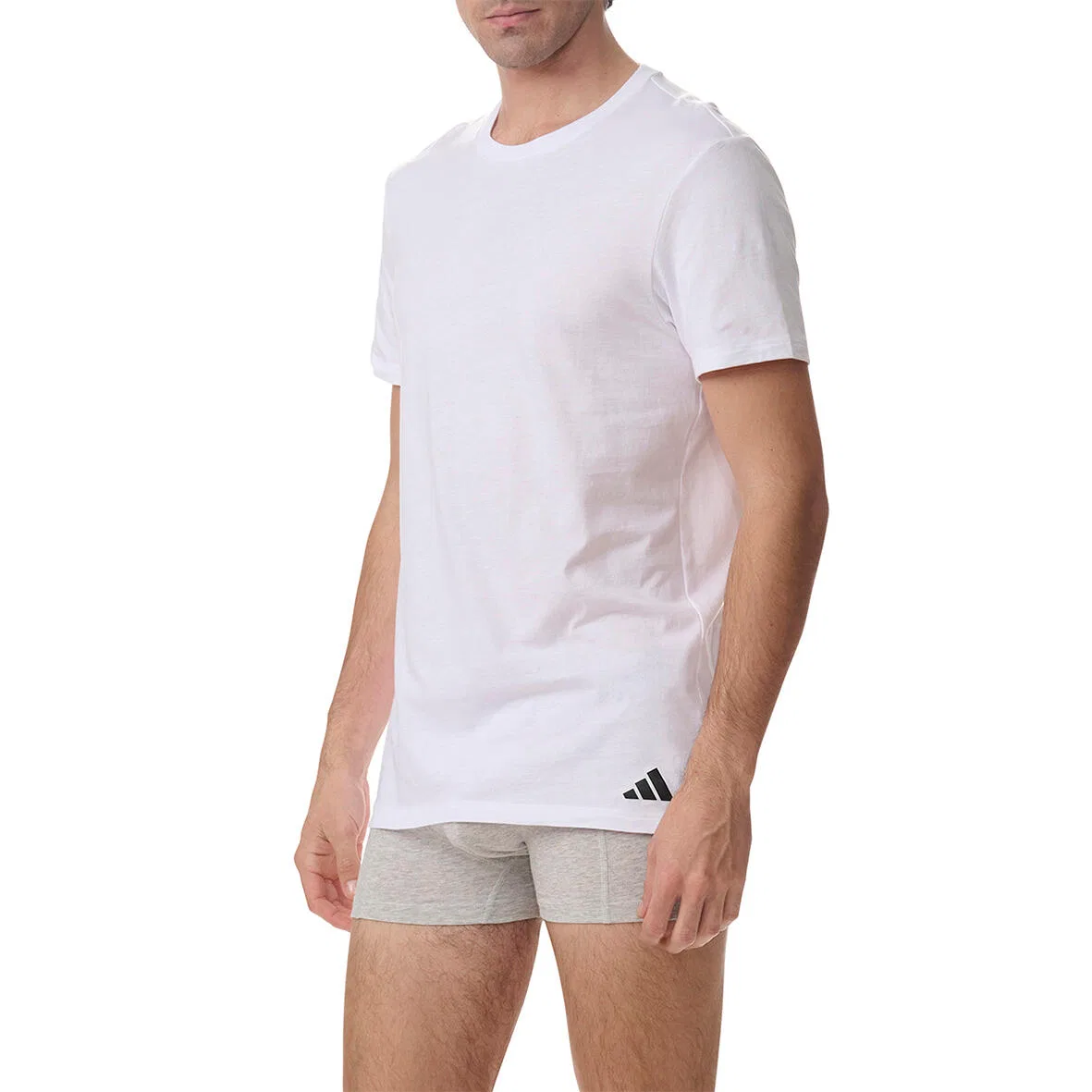 Мужская хлопковая футболка с круглым вырезом 3 Pack adidas Crew Neck, Цвет Weiss — фото 4