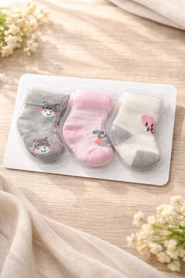 Детские носки для новорожденных девочек хлопковые Basics Atlas Baby House, Figured